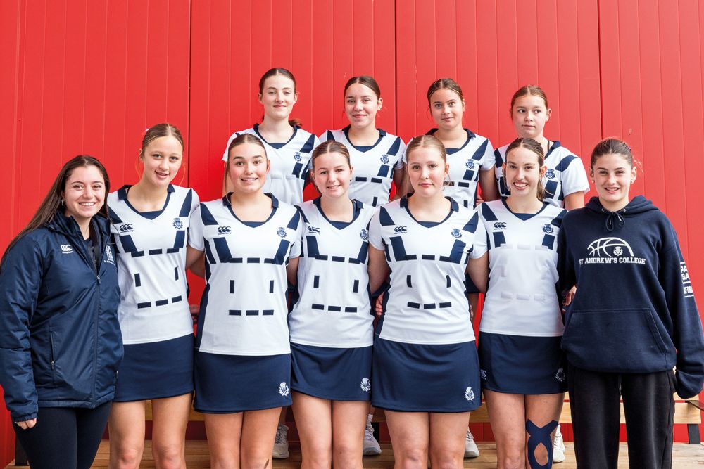 St Andrew's College Year 9 and Year 10 junior netball teams.