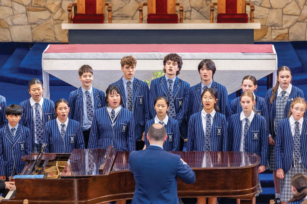 St Andrew's College all-comers choir Ngā Oro o te Ngahere performing at the annual choral concert at St Mary’s Pro-Cathedral.