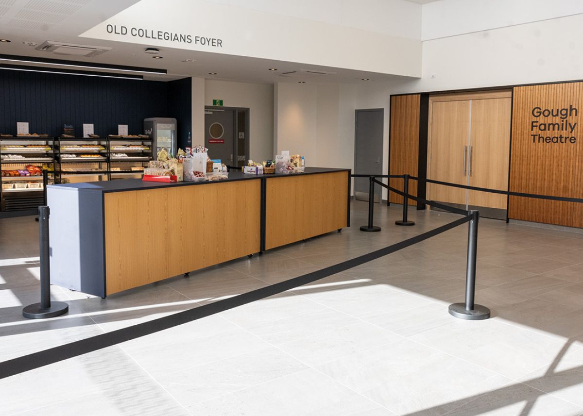 St Andrew's College Ngā Toi Performing Arts Centre foyer.