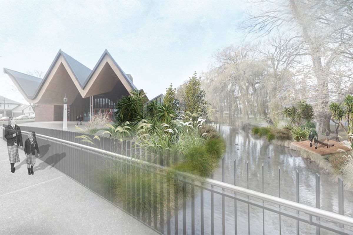 An artist's impression from St Andrew's College's new landscaping design.