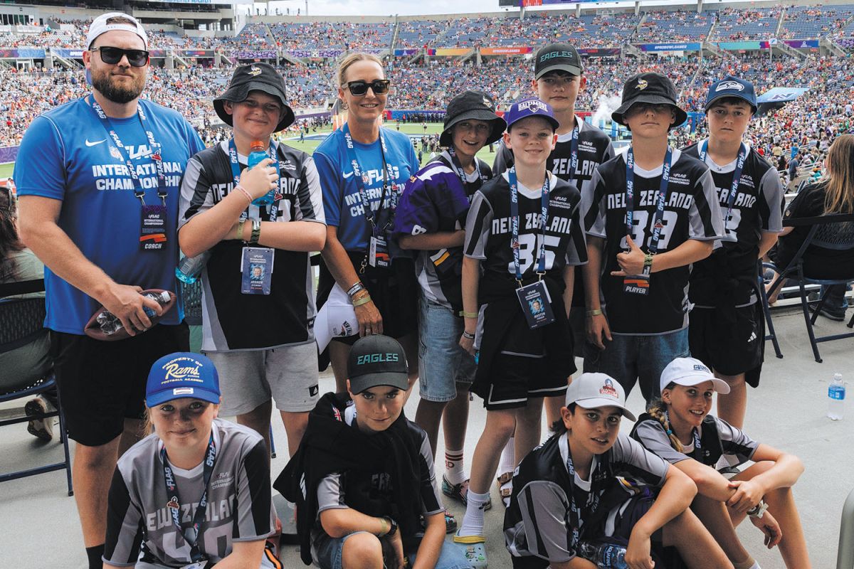 St Andrew’s College flag footballers representing New Zealand on the world stage.