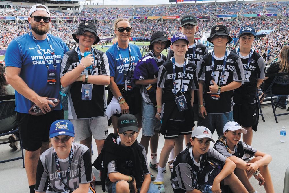 St Andrew’s College flag footballers representing New Zealand on the world stage.