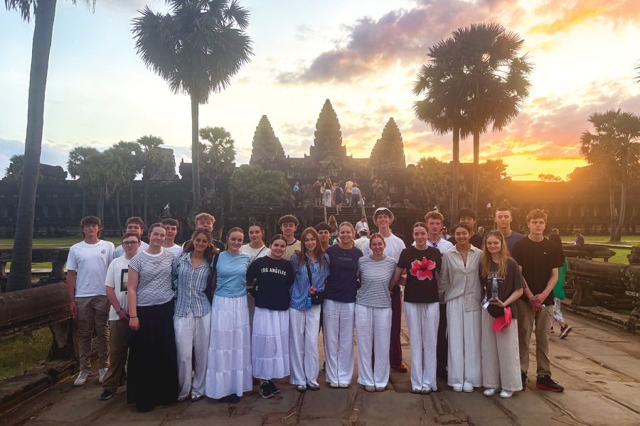 St Andrew's College students at Angkor Wat in Siem Reap, Cambodia