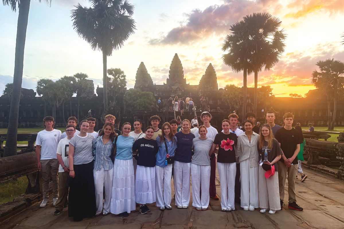 St Andrew's College students at Angkor Wat in Siem Reap, Cambodia