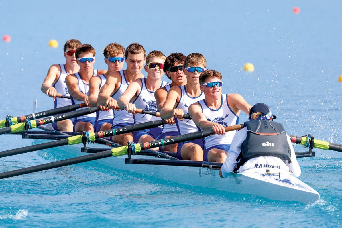 St Andrew's College U17 Boys’ eight competing at the 2026 Madi Cup