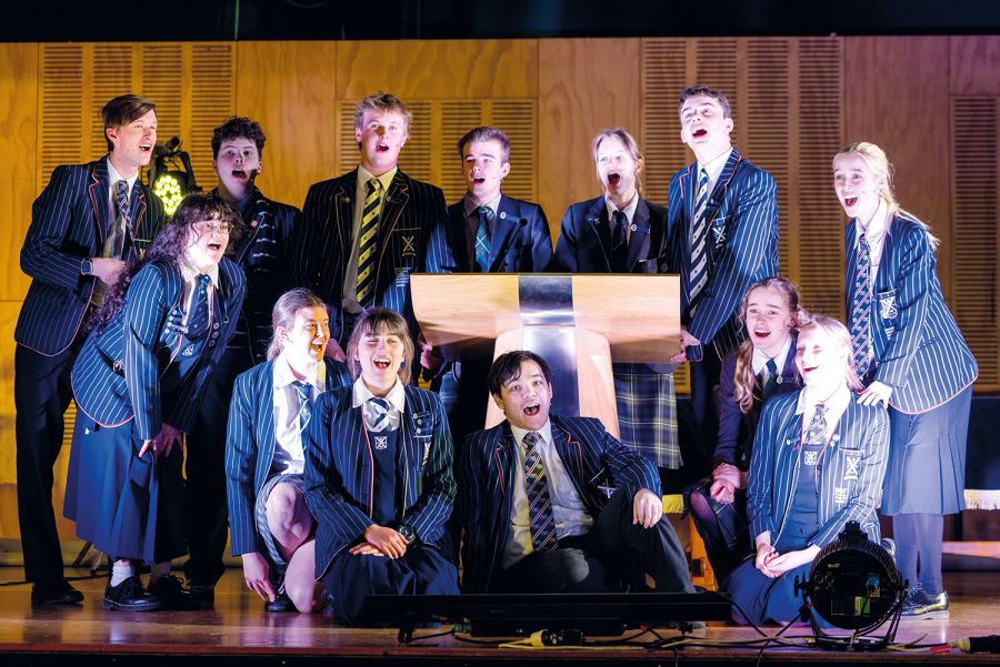 St Andrew's College students singing at Cultural Assembly.