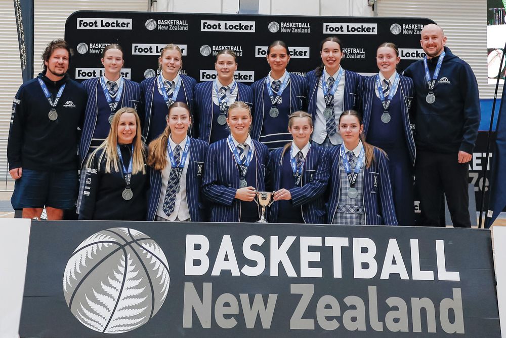 The St Andrew's College Girls’ Senior A basketball team, runners-up in New Zealand.