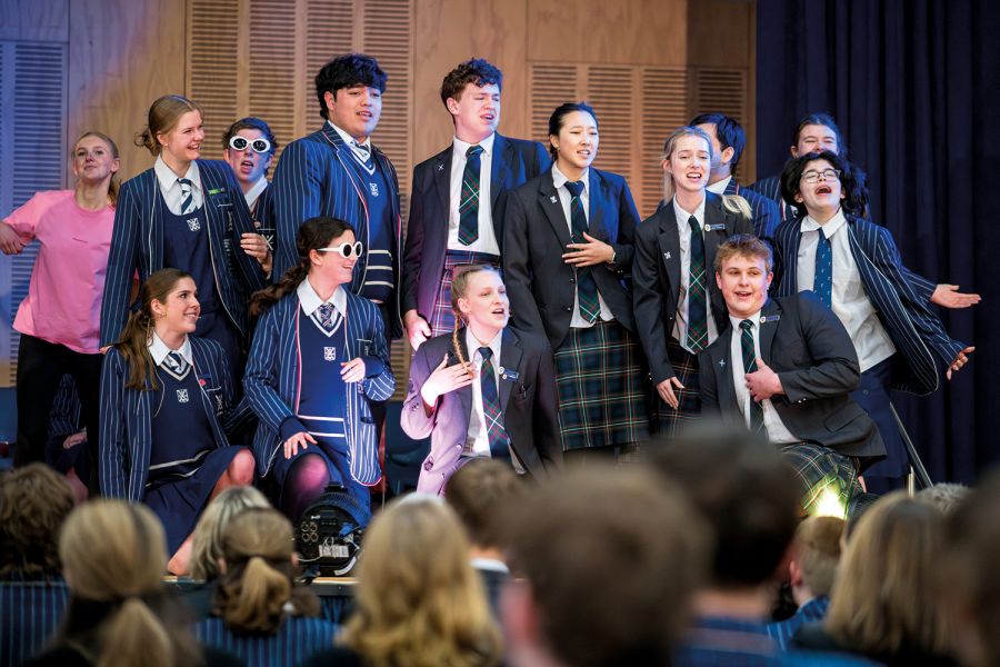 St Andrew's College students performing at the 2024 Cultural Assembly.