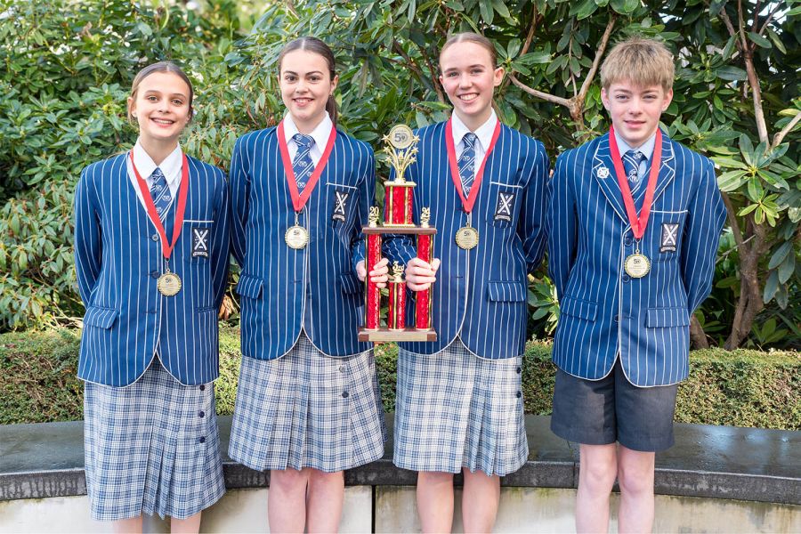 St Andrew's College future problem solving team, who won third place in the world championships.