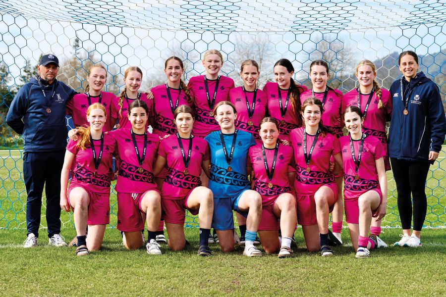 St Andrew's College Girls' 1st XI football team.