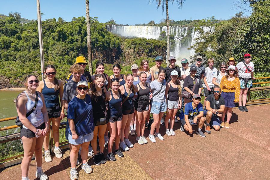St Andrew's College students at Iguazú Falls, Argentina