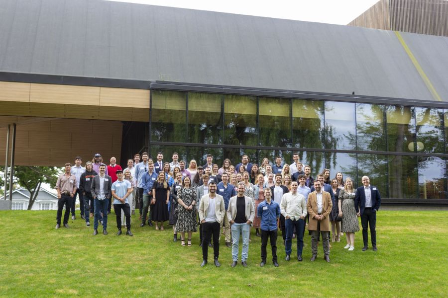 Old Collegians gathered outside Centennial Chapel