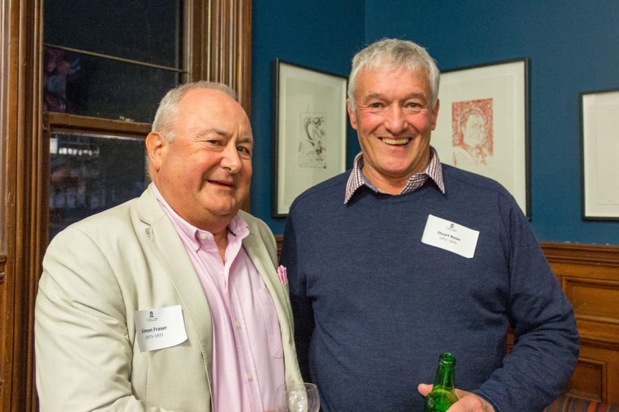 Old Collegians Simon Fraser and Stuart Boon in Strowan House staff room