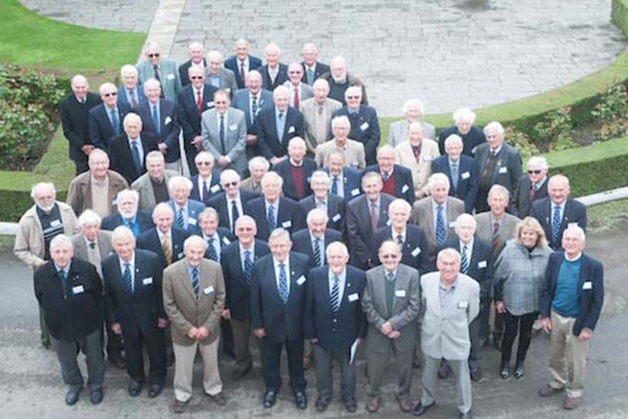 Old Collegians outside Strowan House during the Gentlemen's Luncheon