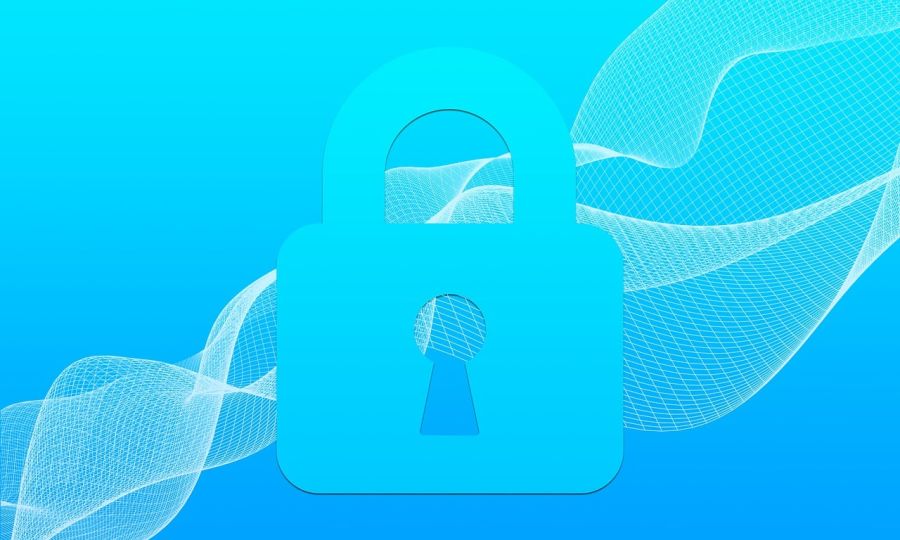 A lock with a web background, illustrating online safety.