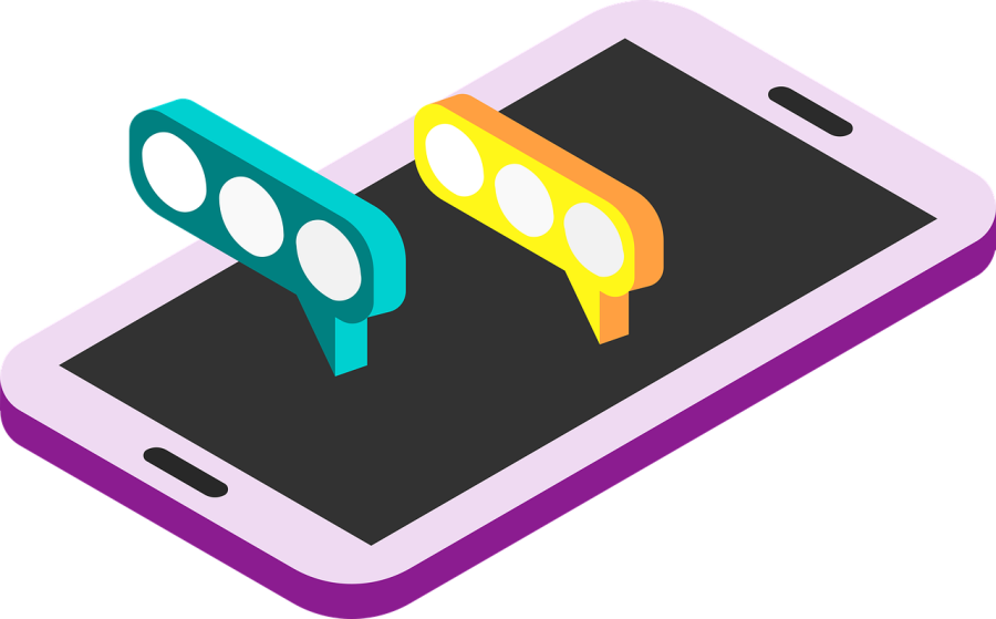 Chat on mobile phone.