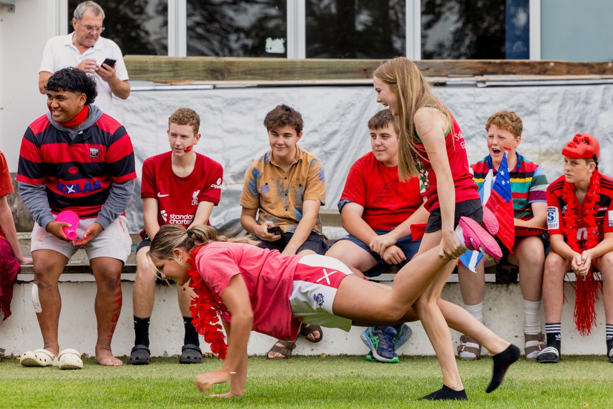 Boarding students competing at house games.