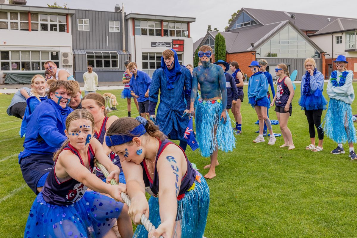 Boarding students competing at house games.