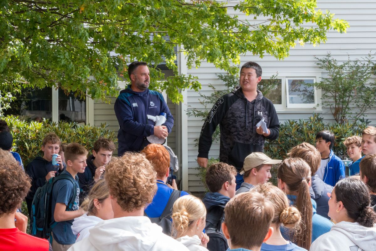 Matt Parr auctioning his carpark for charity.