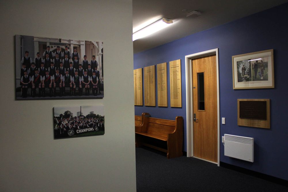 Pipe Band Askin Centre interior display