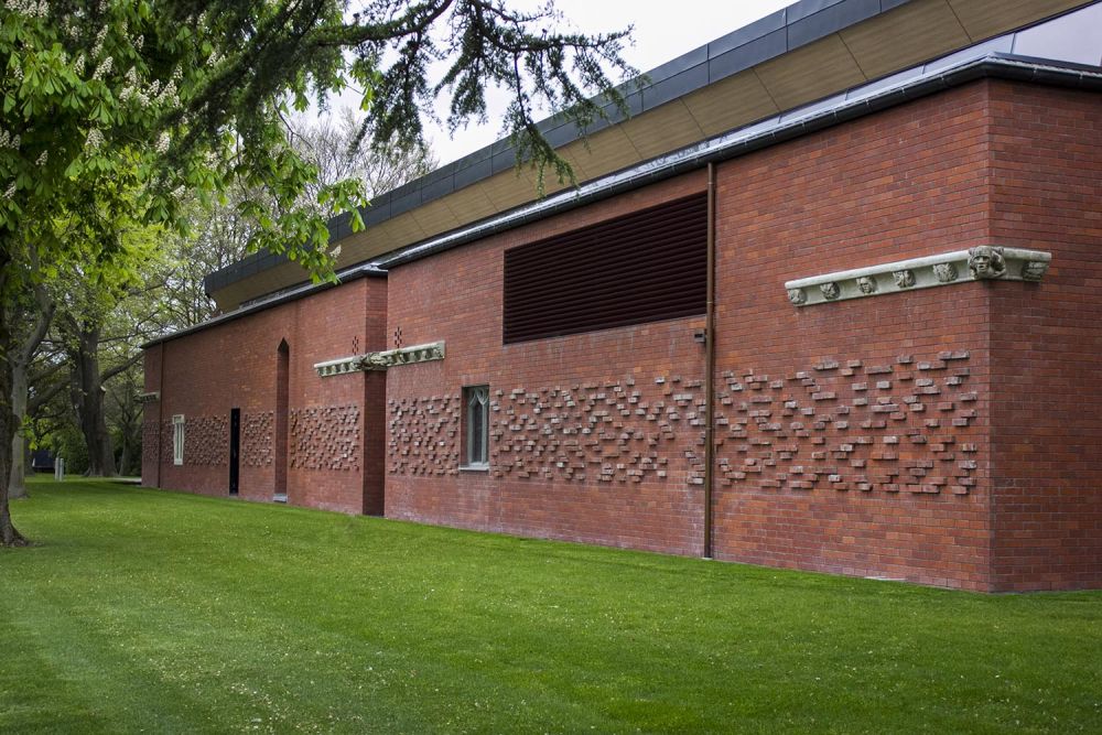 St Andrew's College Centennial Chapel exterior wall with bricks from Memorial Chapel