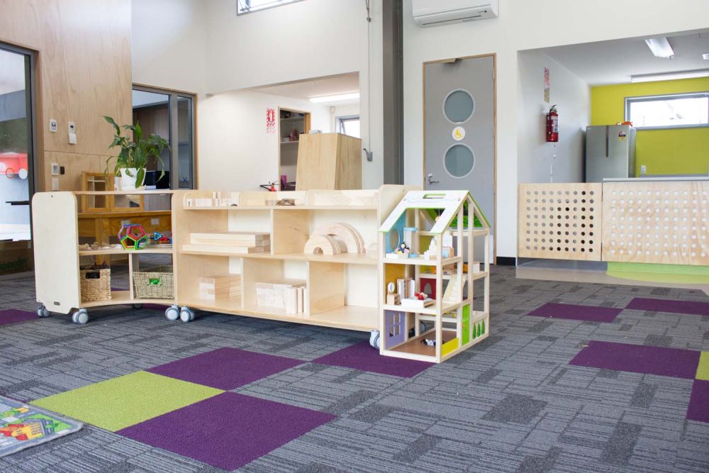 Pre-school interior with wooden toys