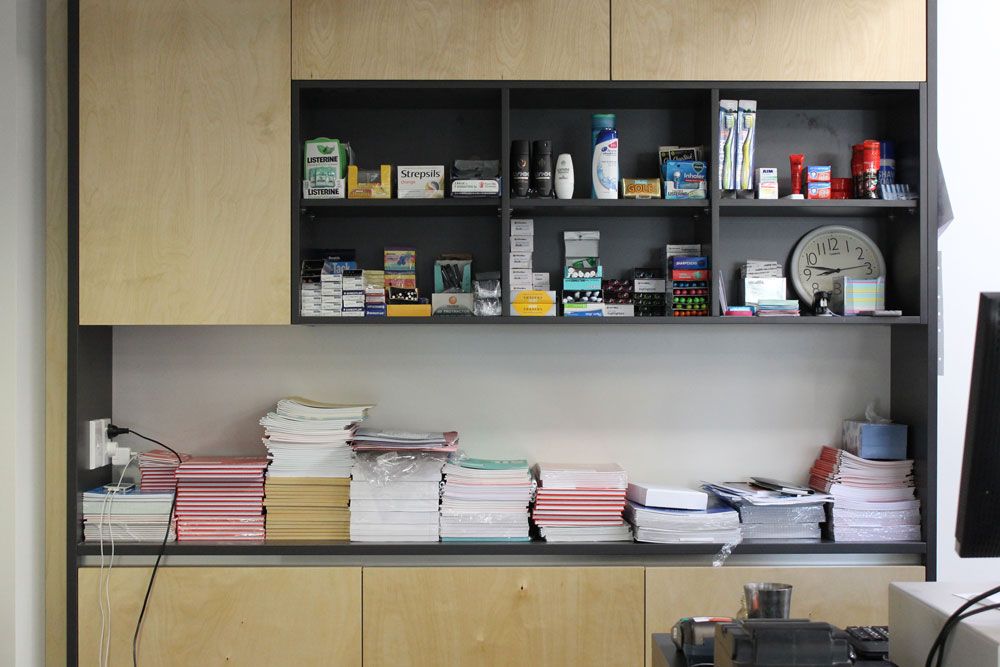 St Andrew's College shop Thistles interior with stationery and personal items