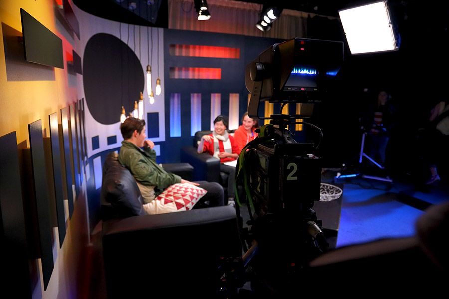 TV studio interior with camera at StAC