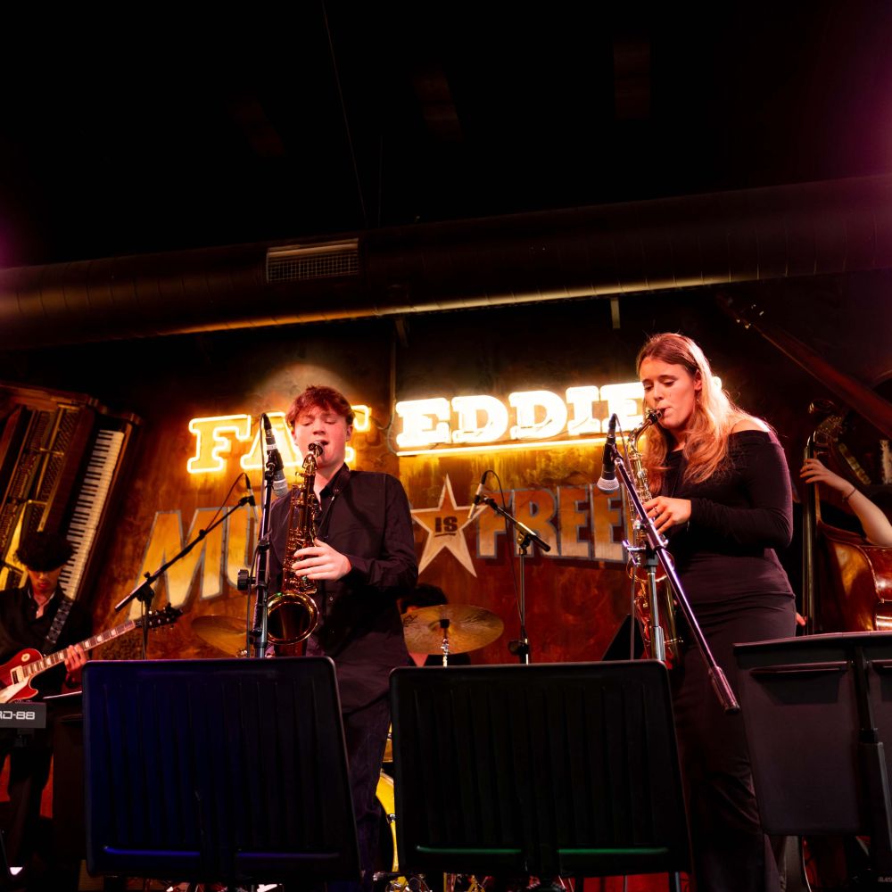 St Andrew's College students performing as part of jazz club.