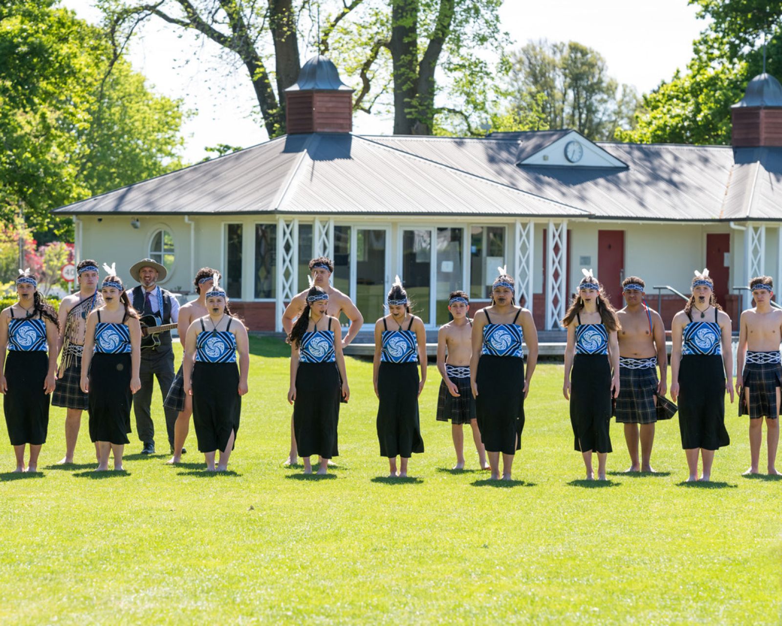 St Andrew's College Kapa Haka Group performing at a special assembly.