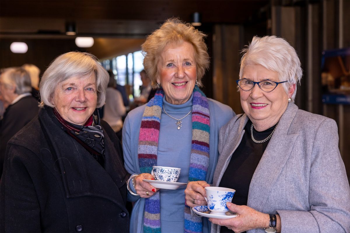 Ladies' Circle members having a cup of tea after their meeting.