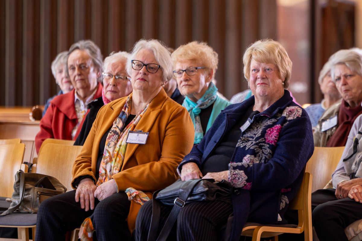Ladies' Circle members inside the Centennial Chapel.