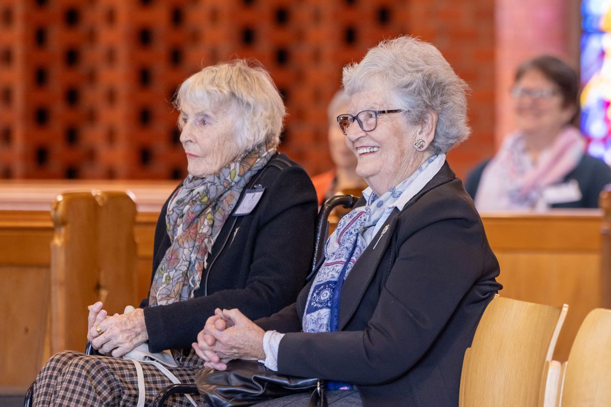 Ladies' Circle members inside the Centennial Chapel.