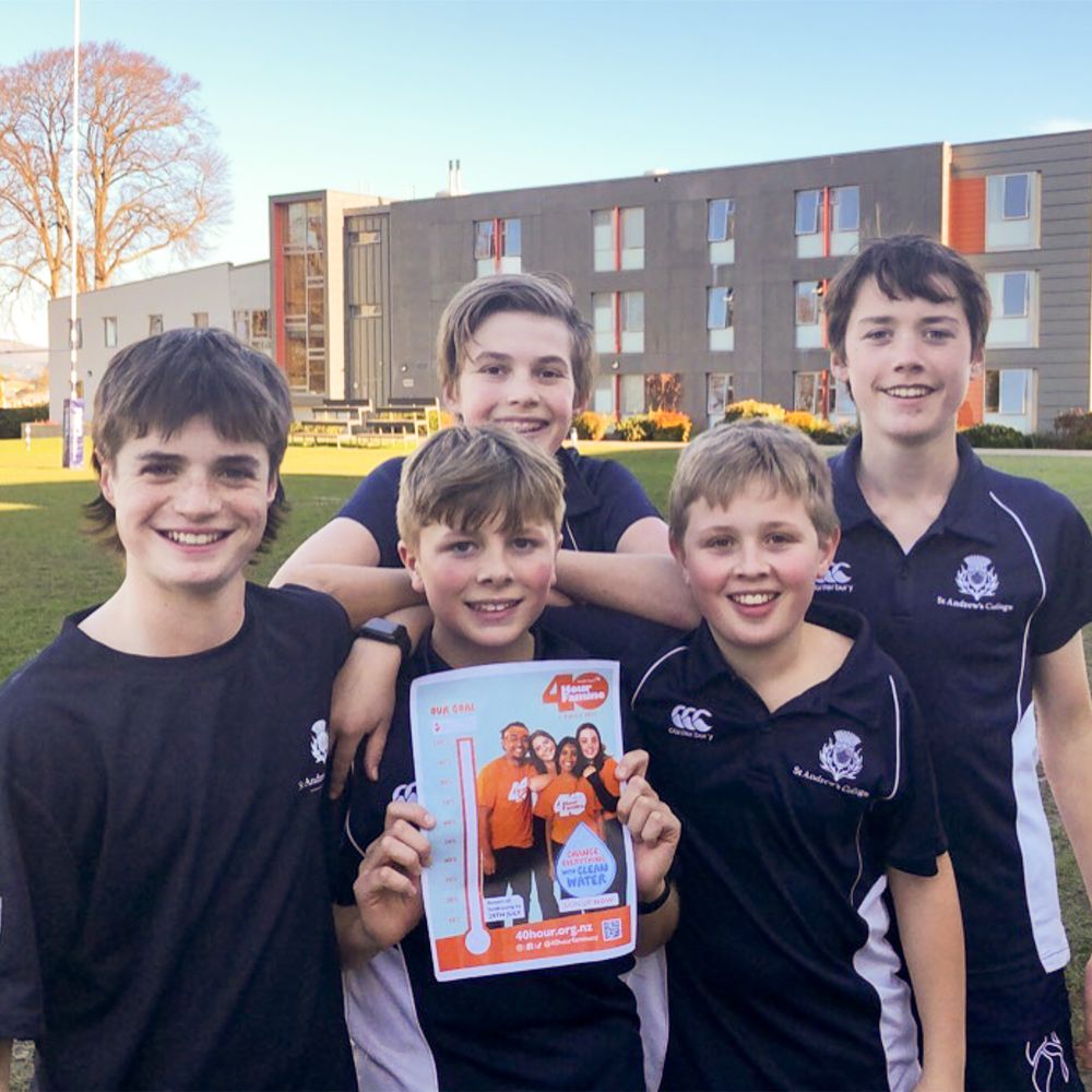 Students raising money for the World Vision 40 Hour Famine.