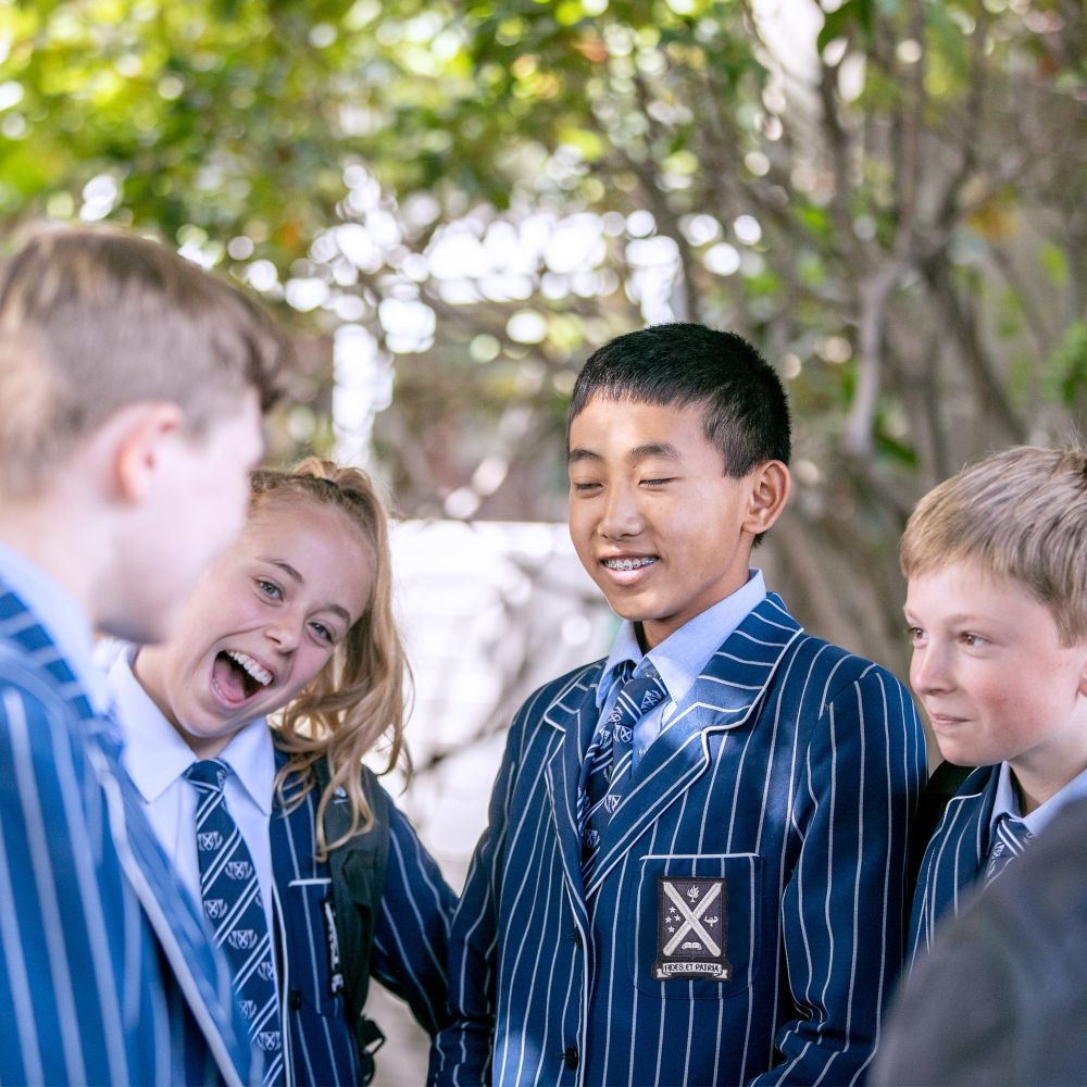 Students enjoying a break in the quad.