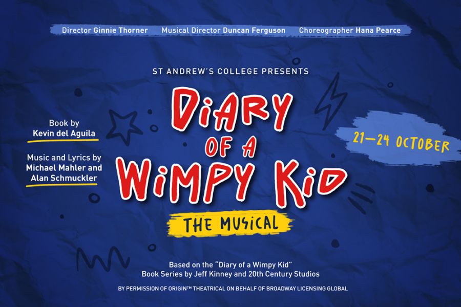 Graphic for the 2025 Middle School Production, Diary of a Wimpy Kid.