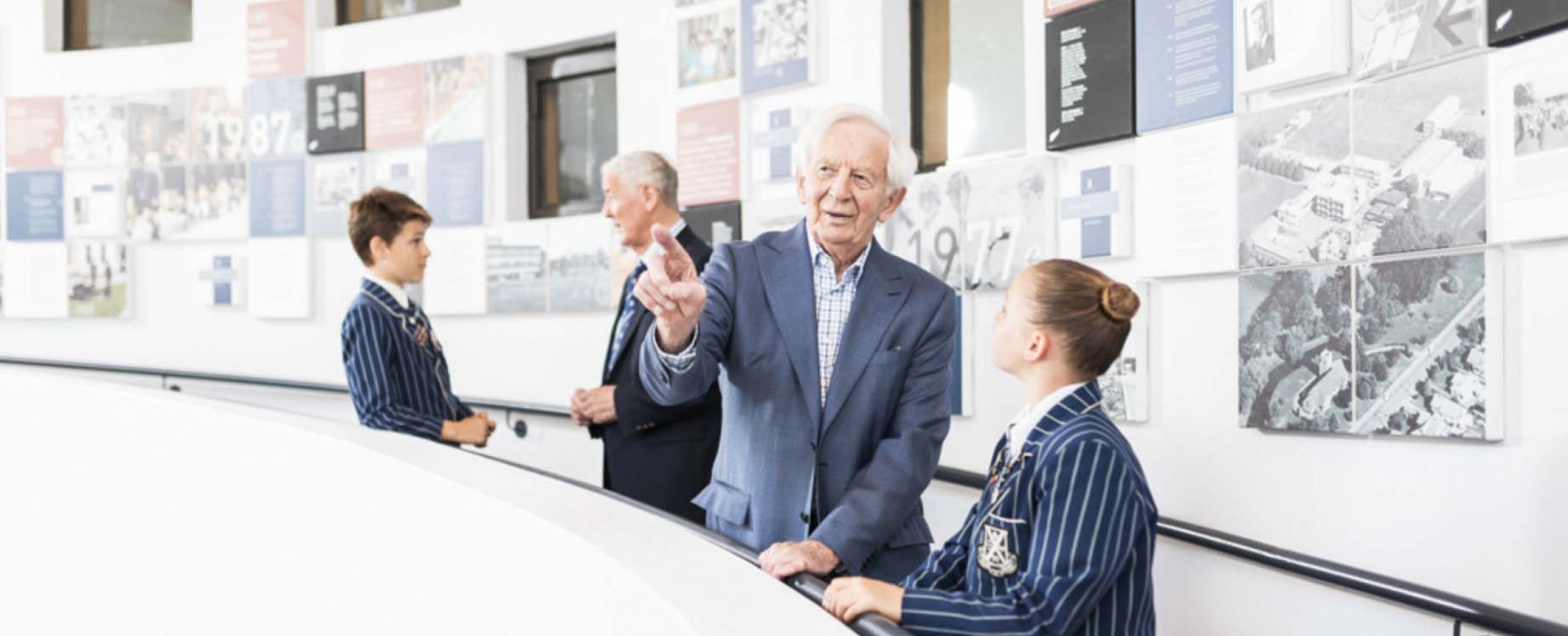 Students and Old Collegians of St Andrew's College talking together