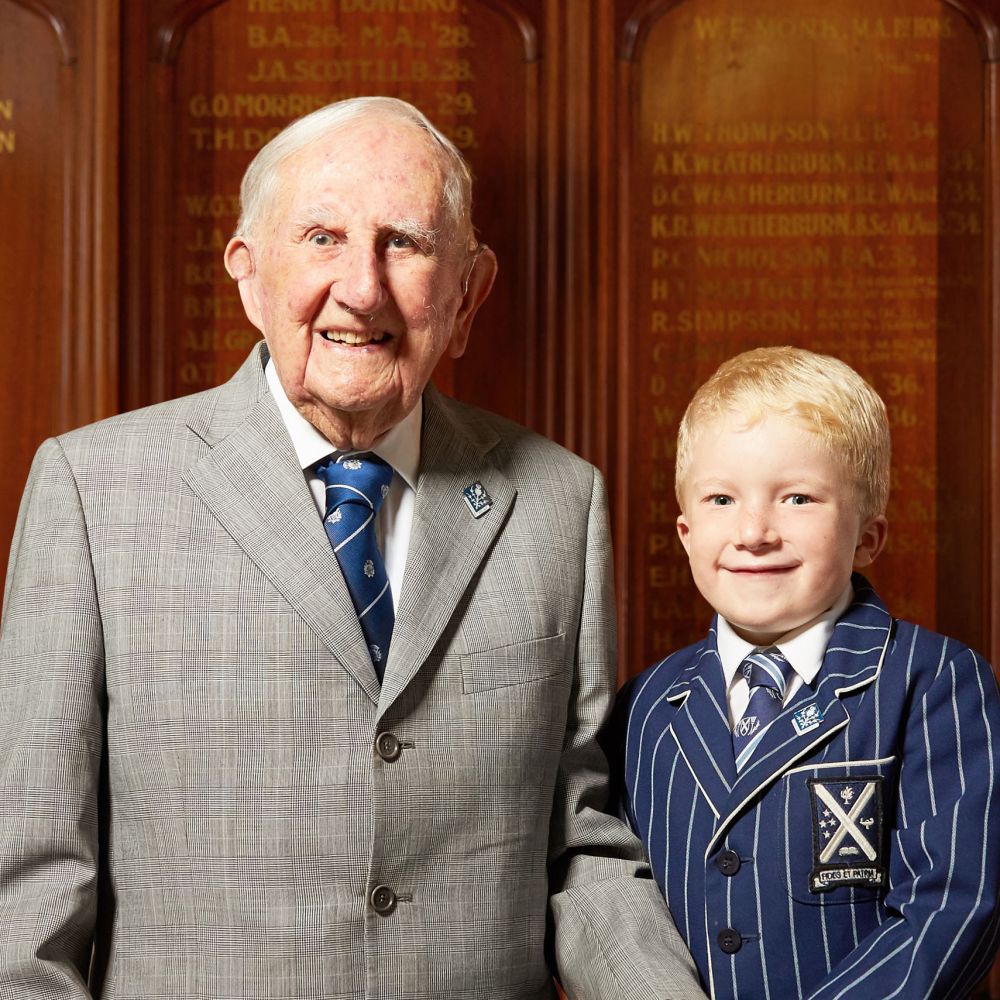 Naylor Hillary at Centenary with youngest student at StAC