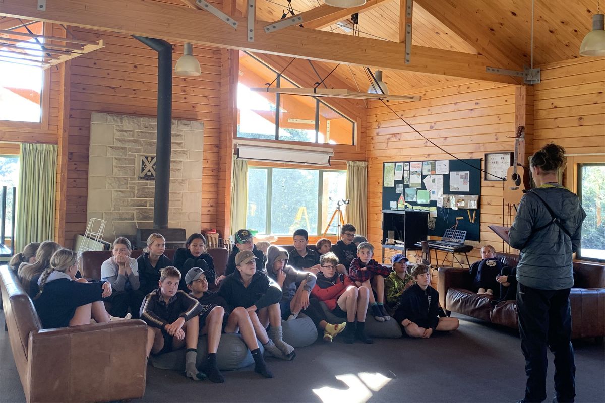 Students on camp at Castle Hill.