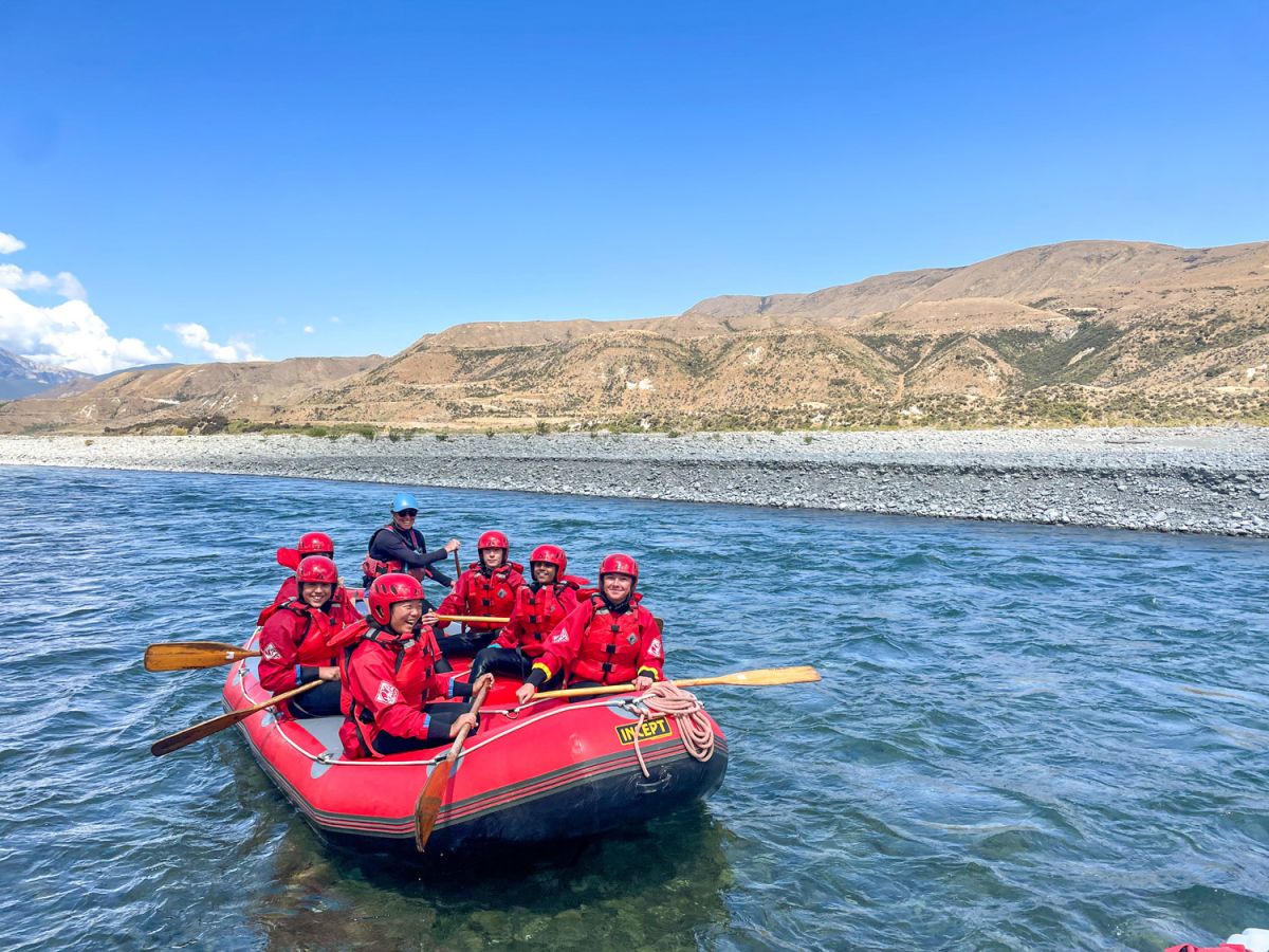 St Andrew's College students on camp at Kura Tawhiti Castle Hill.