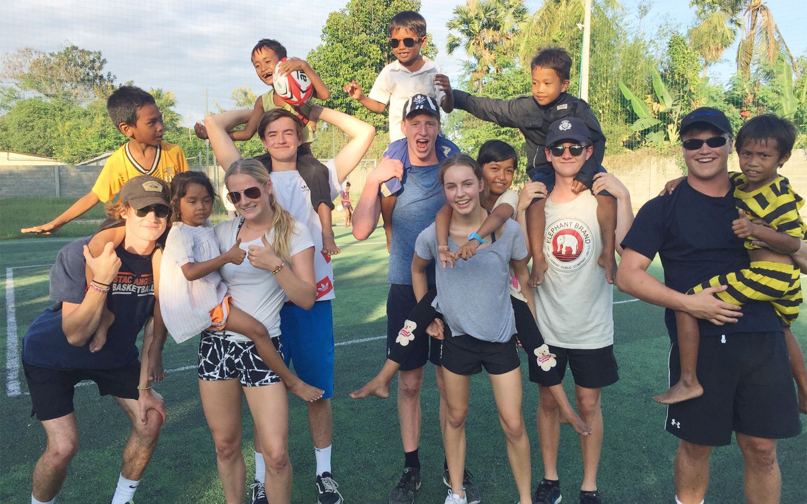 Students on a community service trip to Cambodia.