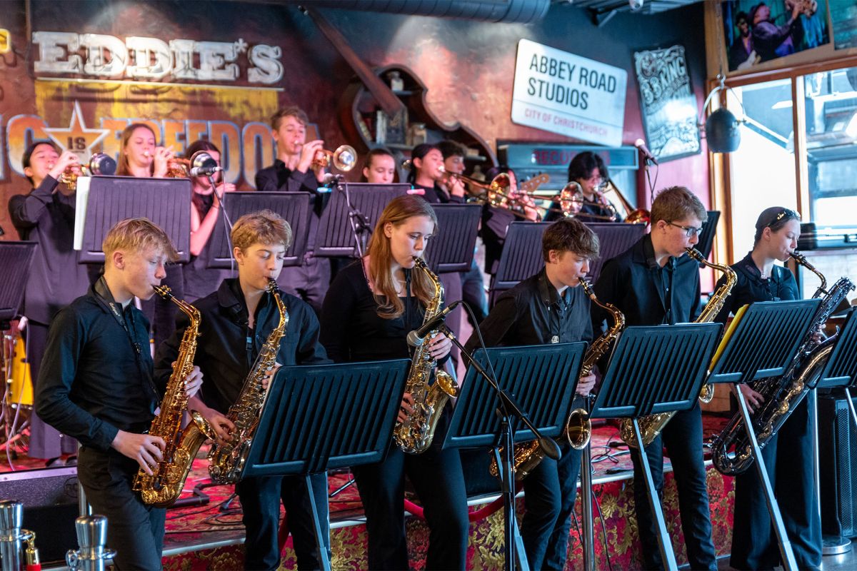 Jazz band performing at Fat Eddie's