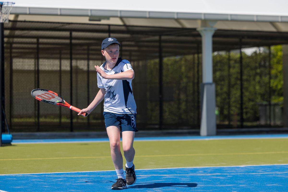 Preparatory tennis match.