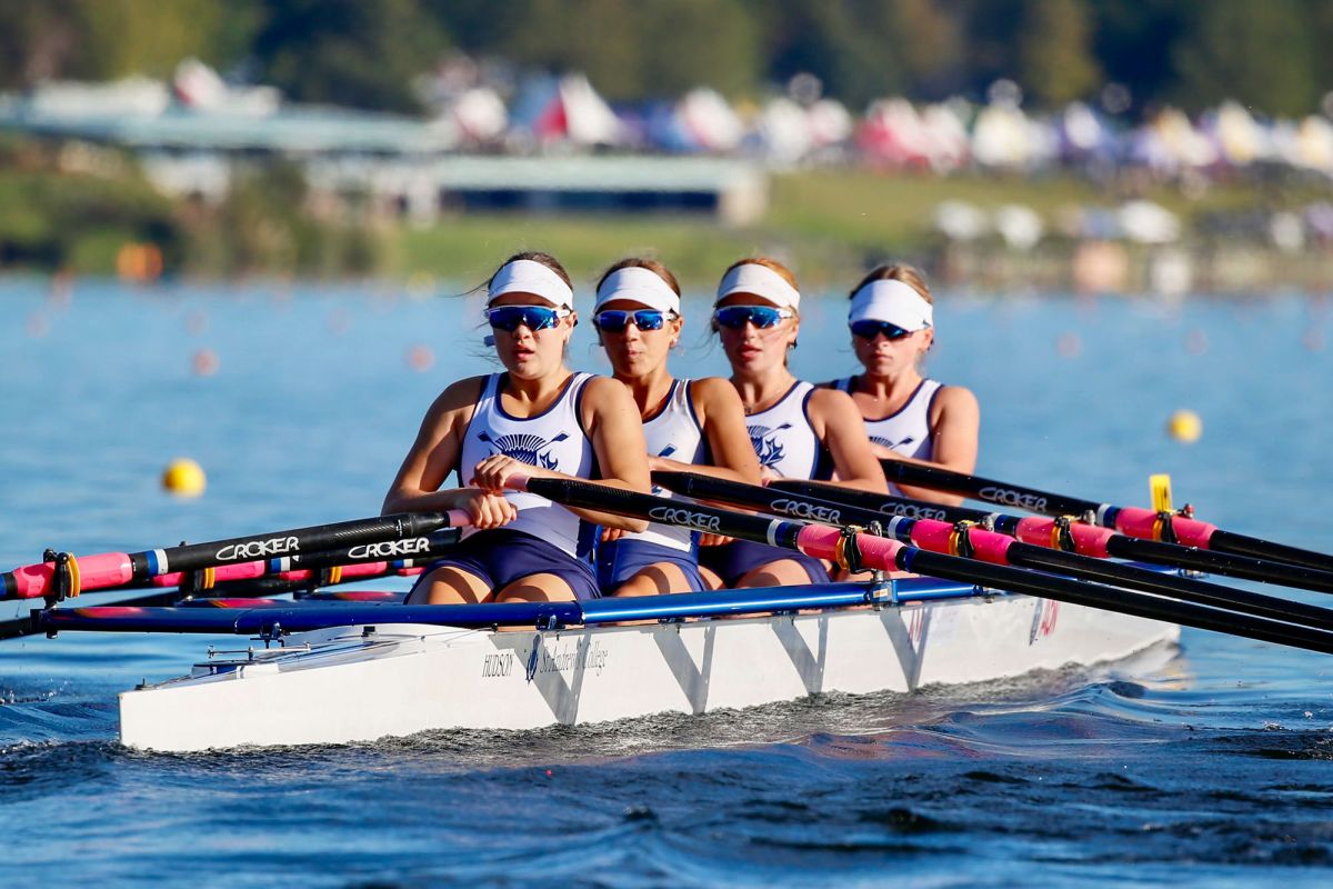 Girls rowing quad.