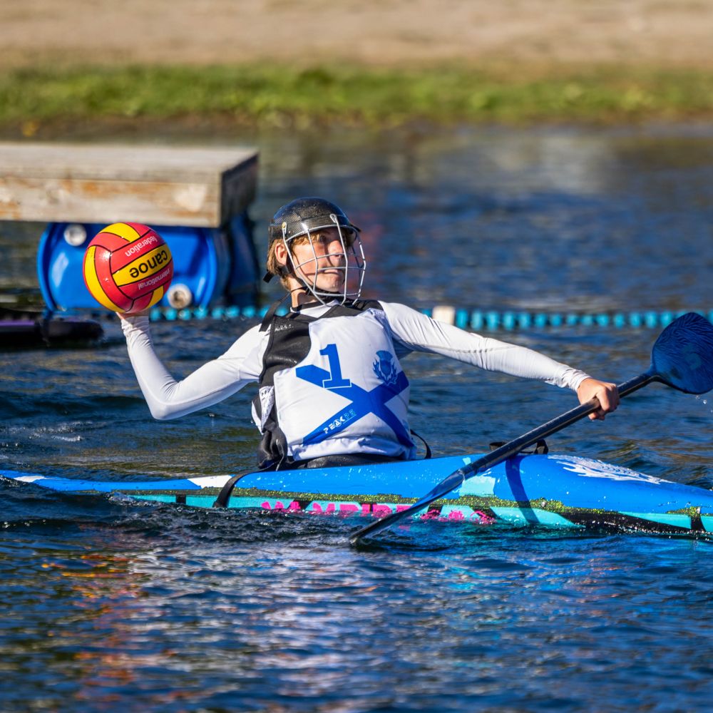 Canoe polo match.