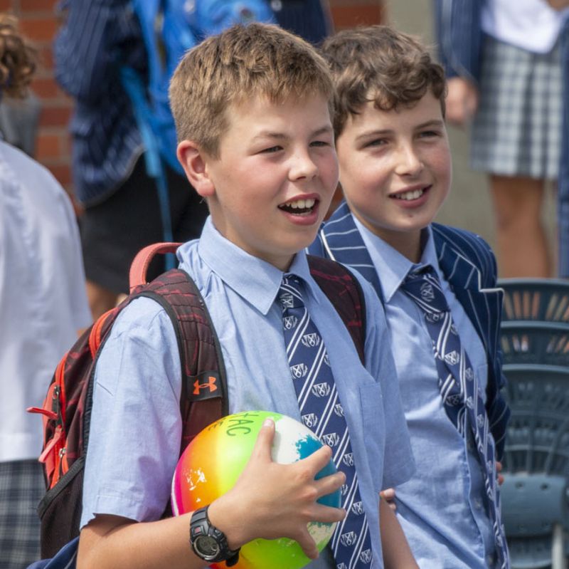 Middle School students in the quad.