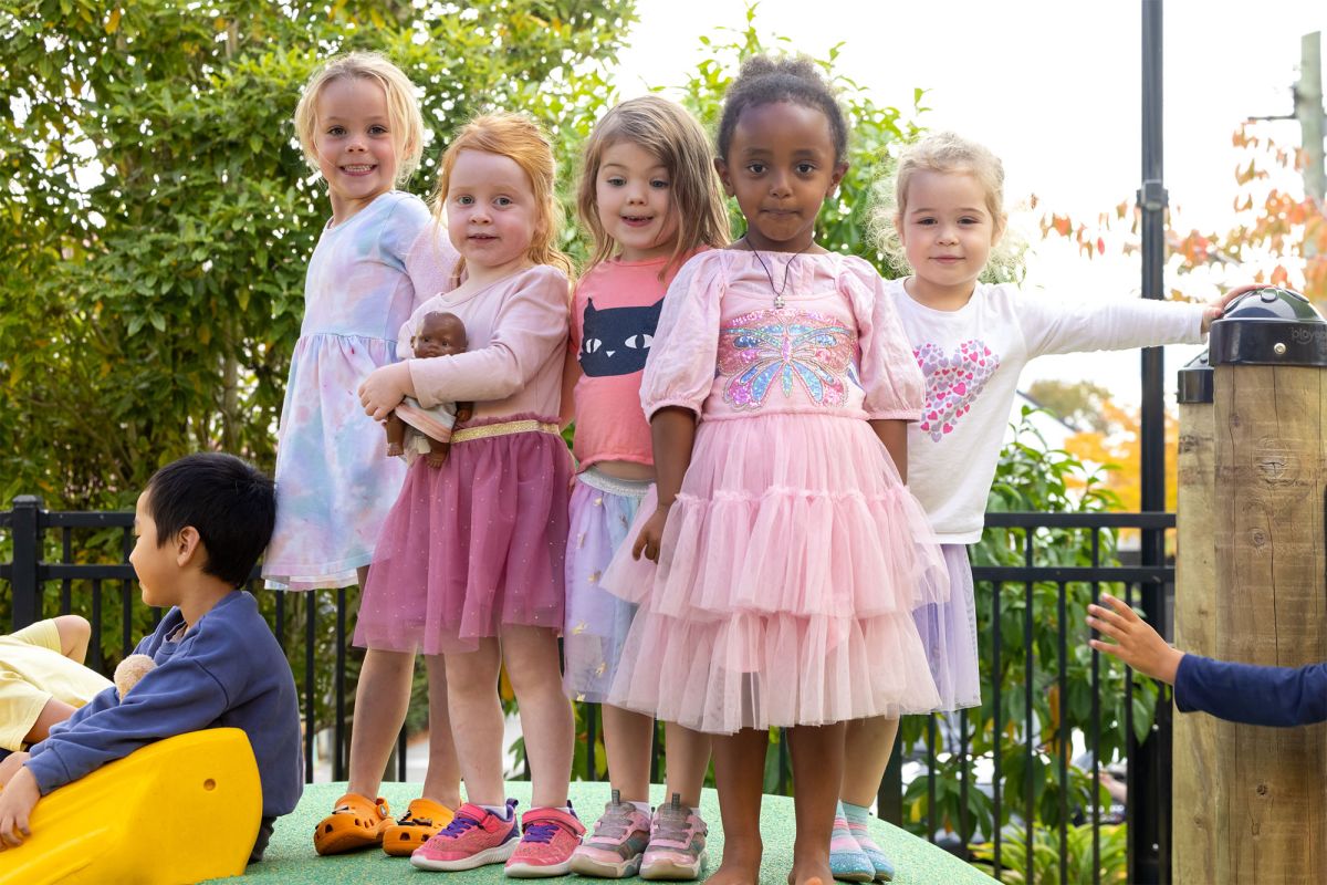 Pre-school children in their playground.