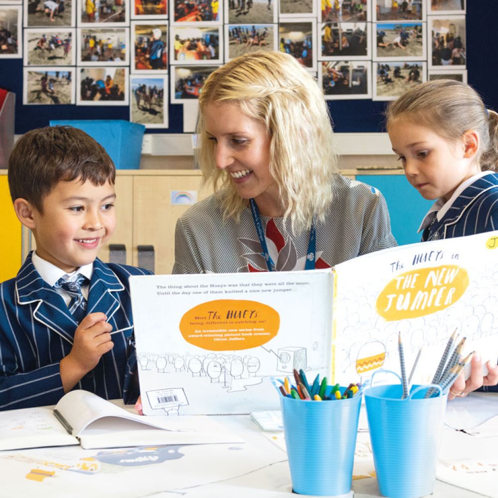 Preparatory students and teacher in class