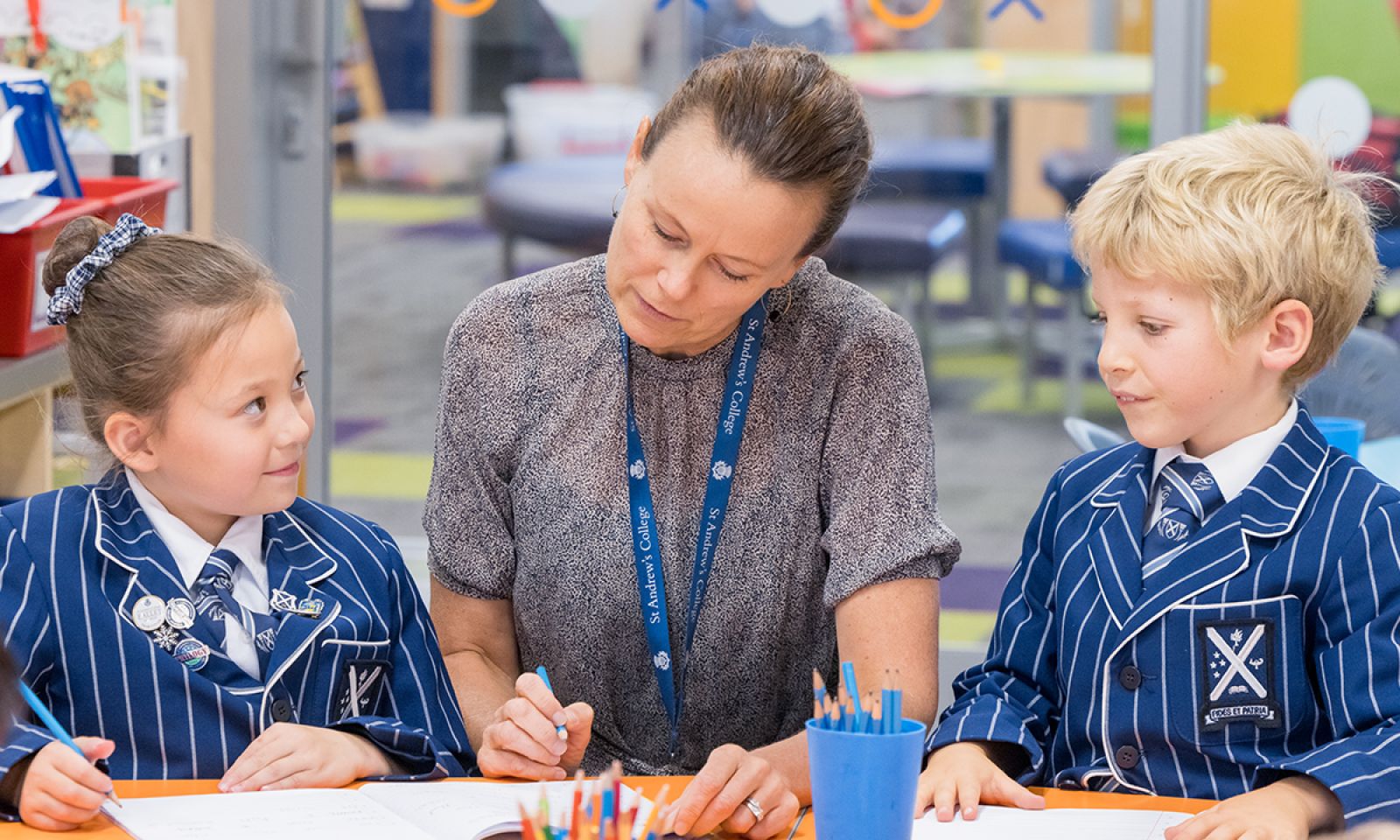 Preparatory School students and teacher in class.
