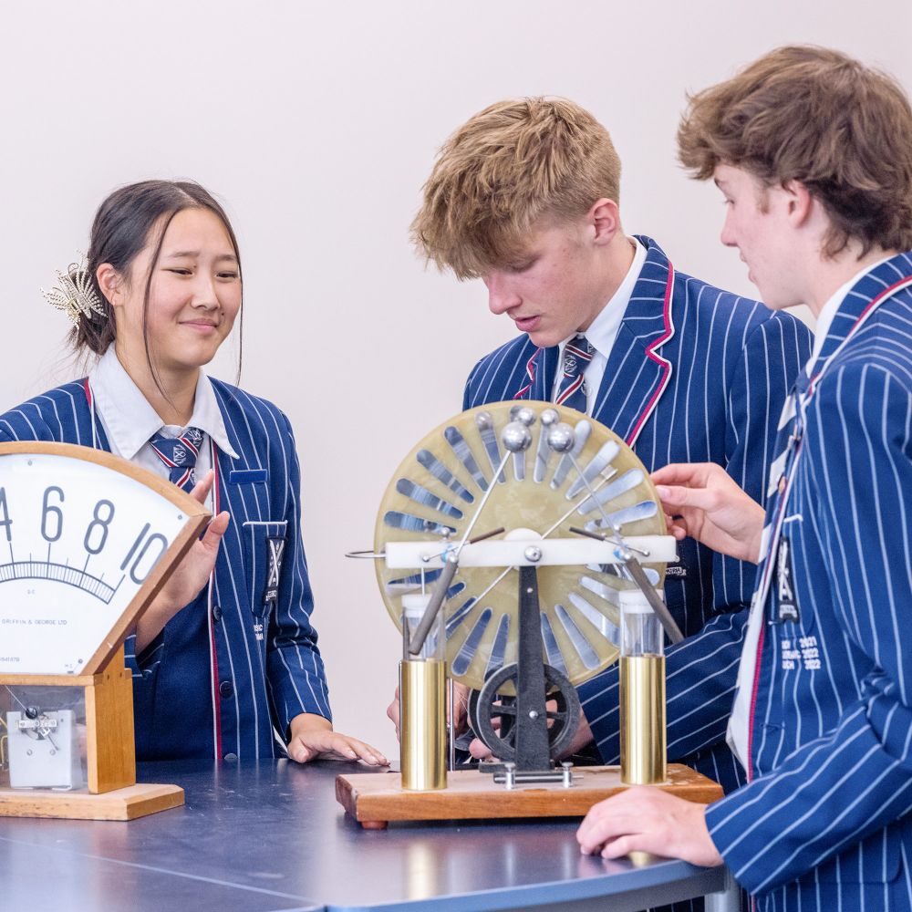 Senior College students in a science class.